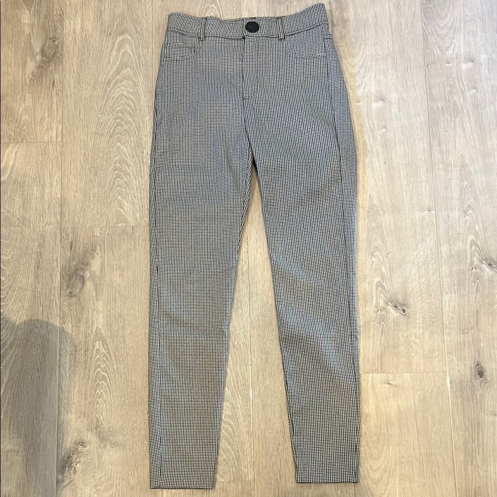 Zara Womens Gray Skinny Checkered Pants